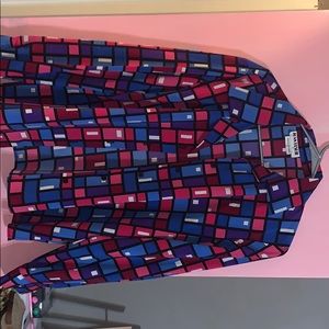 80s style long sleeve button up